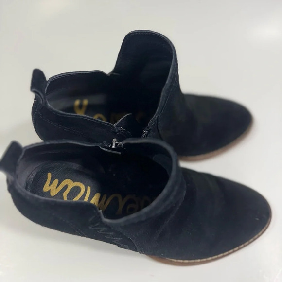 Sam Edelman Women’s Size 6 Black Suede ‘Mathia’ Stacked Heel Side Zip Ankle Boot - Picture 10 of 12